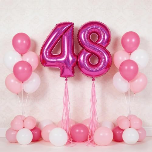 Image of Laser Hot Pink 1 Balloon - Number Balloon 40 Inch, 1st Hot Pink Decorations