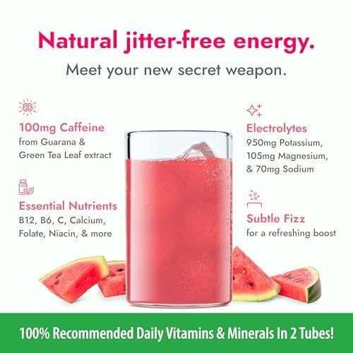 Image of Zipfizz Daily Energy Drink Powder, Watermelon, 20 Pack | 3-in-1 Sustained Energy, Rapid Hydration, and Essential Vitamins | Sugar-Free | Electrolyte Powder | Contains Vitamin B-12 & Antioxidants