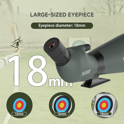 image for SVBONY SV28 100mm Angled Spotting Scope for Target Shooting, 25-75x Sp
