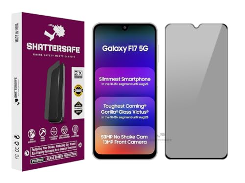 Image of Anti-Spy Privacy Tempered Glass Compatible For Samsung Galaxy F17 5G [Pack of 1]. 9H Hardness, Anti-Scratch, Edge-to-Edge Protection With Easy Installation Kit & Case Friendly Fit.