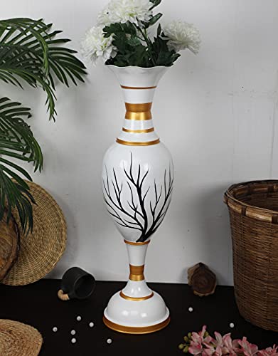 Image of Big Flower Vase for Living Room Corner Big Size Tall Metal Home Decor Item for Floor and Room- Large and Long Vase /Pot (25 Inches) Pack of 1