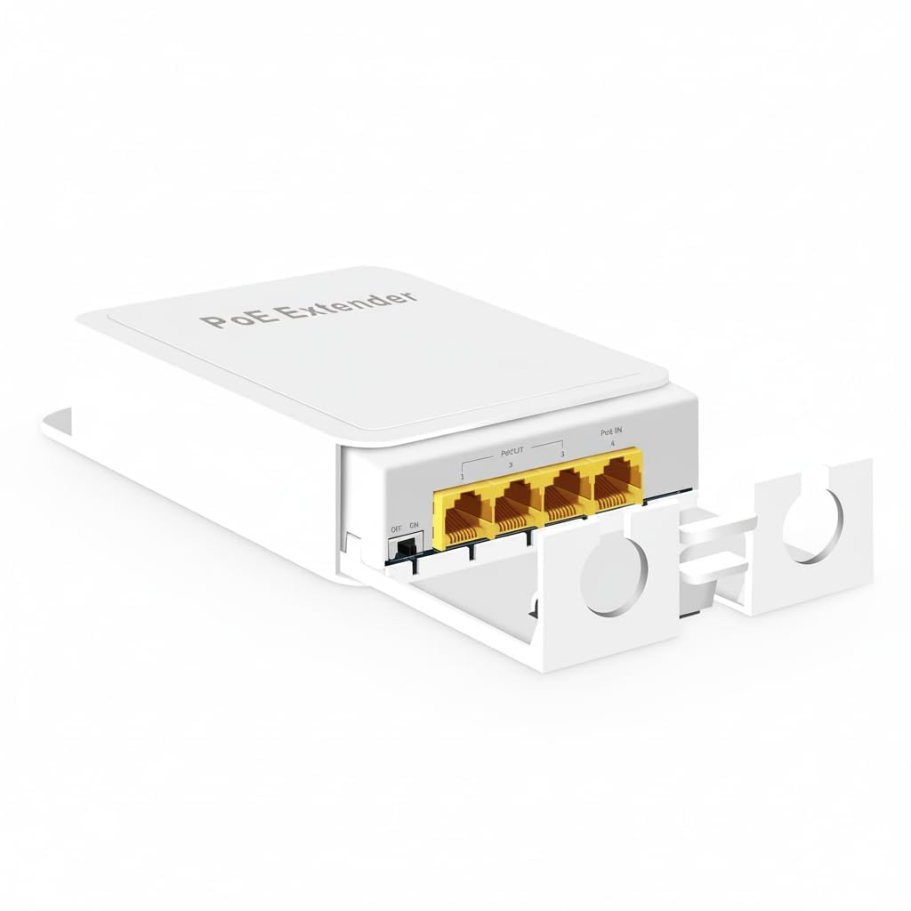 Outdoor PoE Repeater 1 in 4 Out, 10/100Mbps PoE Extender for IP Cameras, CCTV & Access Points, 250m Range | Waterproof Lightning-Proof Network Booster-image-49