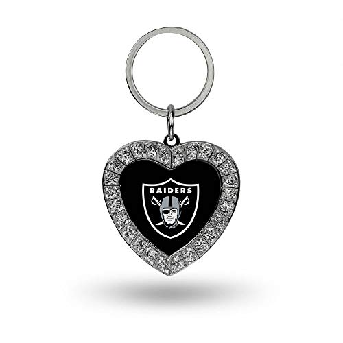 Image of Rico Industries NFL Football Rhinestone Heart Keychain - Great Accessory