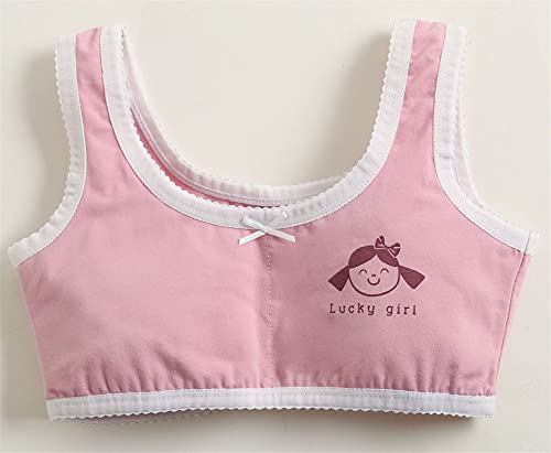 Betusline Girls' Cute Training Bras, 4 Pack, 6-12 Years4