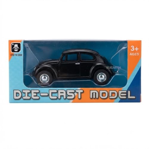 Image of Vintage Die-Cast Metal Toy Car with Openable Doors & Pull Back Action, 1:36 Scale Classic Model Vehicle, Durable Metal Body, Kids Toy Gift for Boys & Girls 3+ Years (Pack of 1) (Black)