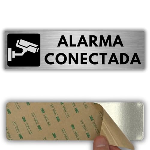 LEIASA | Señal Zona Videovigilada - 5 x 18 cm - Grosor 0.8 mm - Rótulo Cámaras de Seguridad - Señal Area Vigilada - Signo Alarma Conectada - Signo Zona Vigilada 2