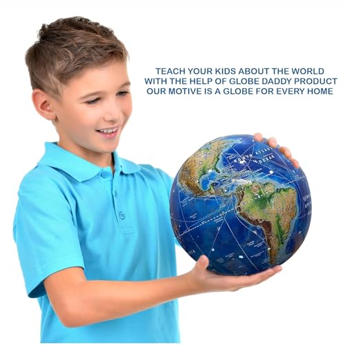 Image of Big 10 Inch Size World Map Globe with Stylish Gold Stand for Home,Living,Bedroom & Hall Decor Office Table, Gift Item, Kids Room, Educational Tool,Showpiece Item -Gold Black color