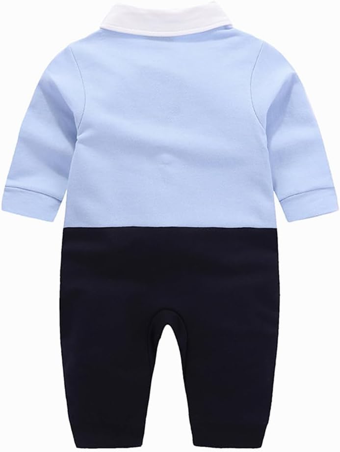 Baby Boys' Tie Vest Gentleman One-Piece Romper Wedding Outfit