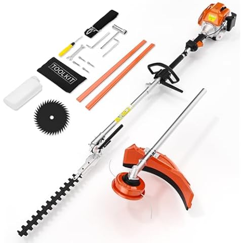 52cc Gas Powered Weed Eater,3 in 1 Gas Hedge Trimmer, Gas Weed Wacker,Weed Eater,String Trimmer,Multi Functional Garden Trimming Tools for Tree Trimming Branch Brush Cutter String Trimmer Lawn Edger Cover