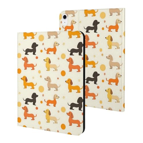 Housse iPad 11 2025 motif teckel coloré idéale pour le bureau et la maison