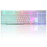 Gaming Tastatur USB Wired PC Gaming Tastatur Computertastatur mit 104 Tasten und Hintergrundbeleuchtung, Universelle Mechanische Gefühlstastatur auf Eisenbasis für das Gaming Home Office