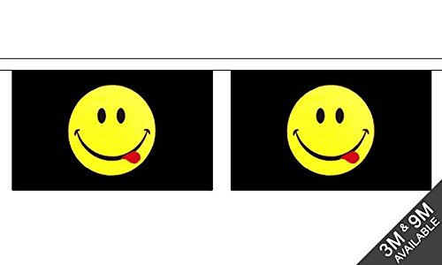 Smiley Face Acid Horizontal Bunting 9m