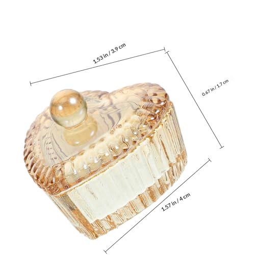 Contenedor para uñas de vidrio 2pcs color dorado claro miniatura 2