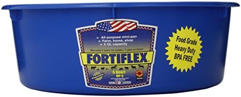 Fortiflex Mini Feed Pan for Dogs and Horses, 5-Quart, Blue image 5