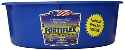 Fortiflex Mini Feed Pan for Dogs and Horses, 5-Quart, Blue - Thumbnail 2
