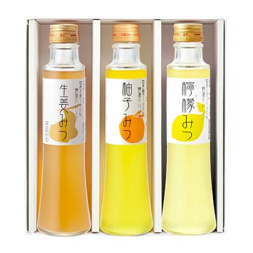 金澤やまぎし養蜂場 ハニードリンク 200ml × 3本 ギフトセット (柚子みつ・生姜みつ・檸檬みつ) 希釈タイプ はちみつ ドリンク