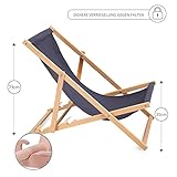Amazinggirl Liegestuhl klappbar aus Holz Klappliegestuhl mit armlehne Strandstuhl Holzklappstuhl Garten - 3