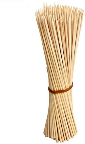 Jamboree Disposable kebab stick, roast stick, Bamboo Skewers Chocolate Fountain Wooden Fruits Barbecue Kebab Stick Party Buffet Food Wooden Fork Set (Brown) – Pack of 100