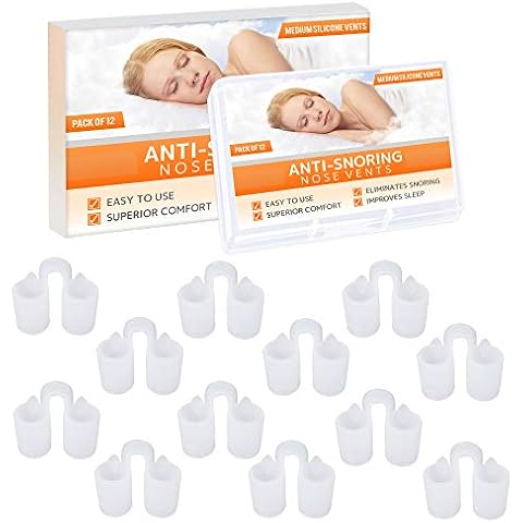 Nose Vent Sinus Relief Dilator (Pack of 12 Medium Size) Soft Vents - A Simple Solution for Nasal Snorers - Reusable Snoring Device to enjoy a peaceful night's sleep - by Mobi Lock Cover