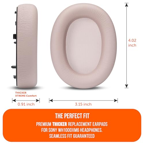Image of WC PadZ XM6 XL - Extra Large Replacement Ear Pads Compatible with Sony WH-1000XM6 by Wicked Cushions | Bigger Ear Opening, Enhanced Comfort & Sound Isolation | Sand Pink