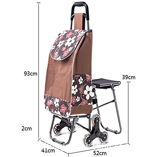 Einkaufswagen, zusammenklappbarer Einkaufstrolley mit Sitz für Behinderten, 6 Räder, Einkaufstrolley-Tasche… – Bild 5