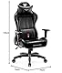 Diablo X-One 2.0 Gaming Stuhl Bürostuhl Schreibtischstuhl Verstellbare Armlehnen Ergonomisches Design Nacken/-Lendenkissen Schwarz King (XL)