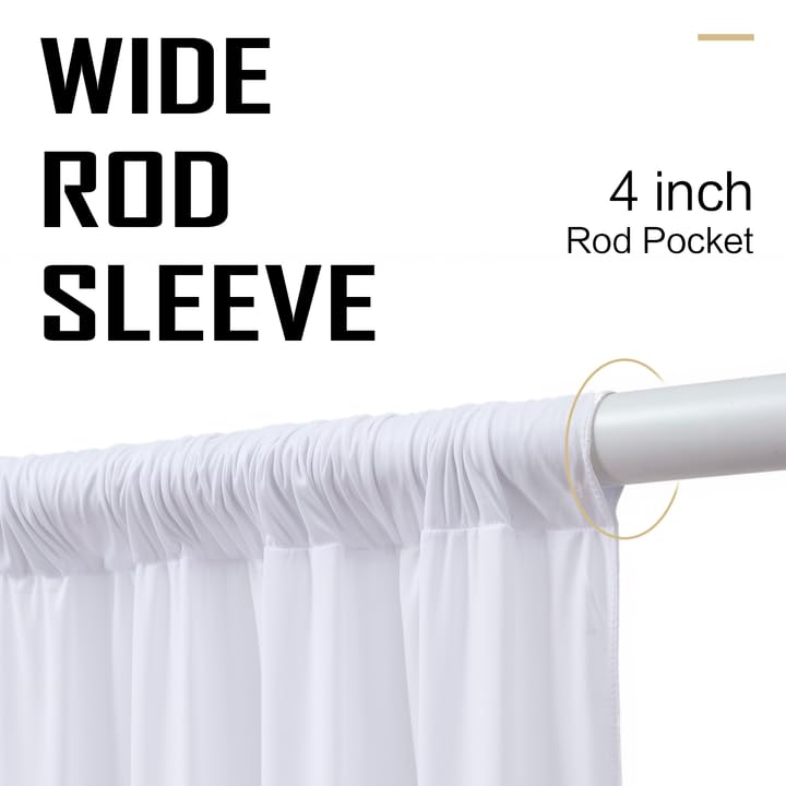 gogoparti 10x12 ft White Wrinkle-Free Backdrop Curtain for Weddings & Parties - 2 Panels (5x12 ft Each) for Birthday, Baby Shower, Halloween Photography Background - Image 4
