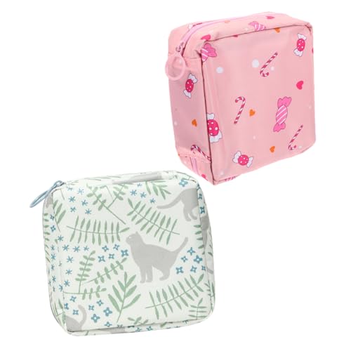 GRADENEVE 2個サニタリーポーチ 衛生巾収納袋 ポータブル生理用品ホルダー 耐久製 コンパクト 多機能 レディース向け おしゃれ 旅行 外出用