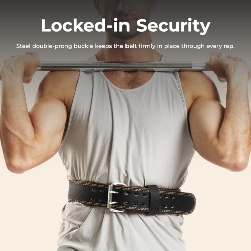 Sunny Health & Fitness Large Leather Weightlifting Belt w/ 6" Back Support - image 6