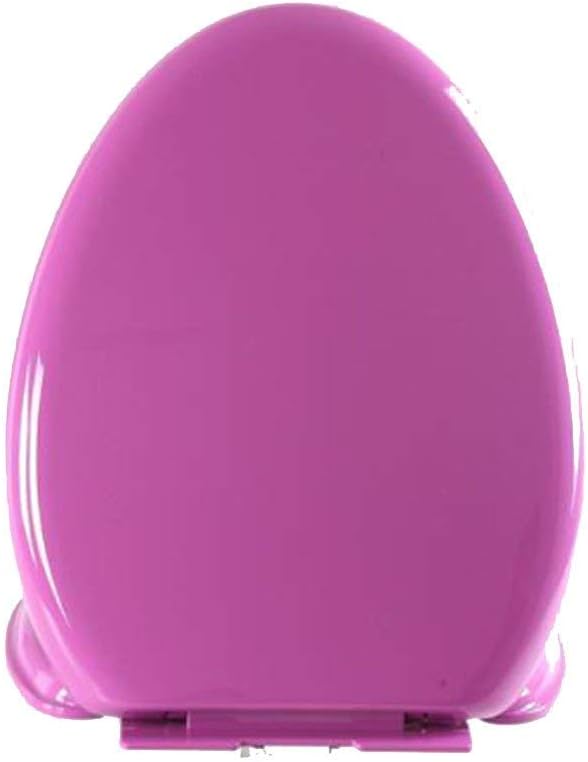 Colourful Toilet Lid, Mute Hinge, Ultra Resistant Cover (White 35.4 * 42.3CM, Purple 36 * 45.8CM)