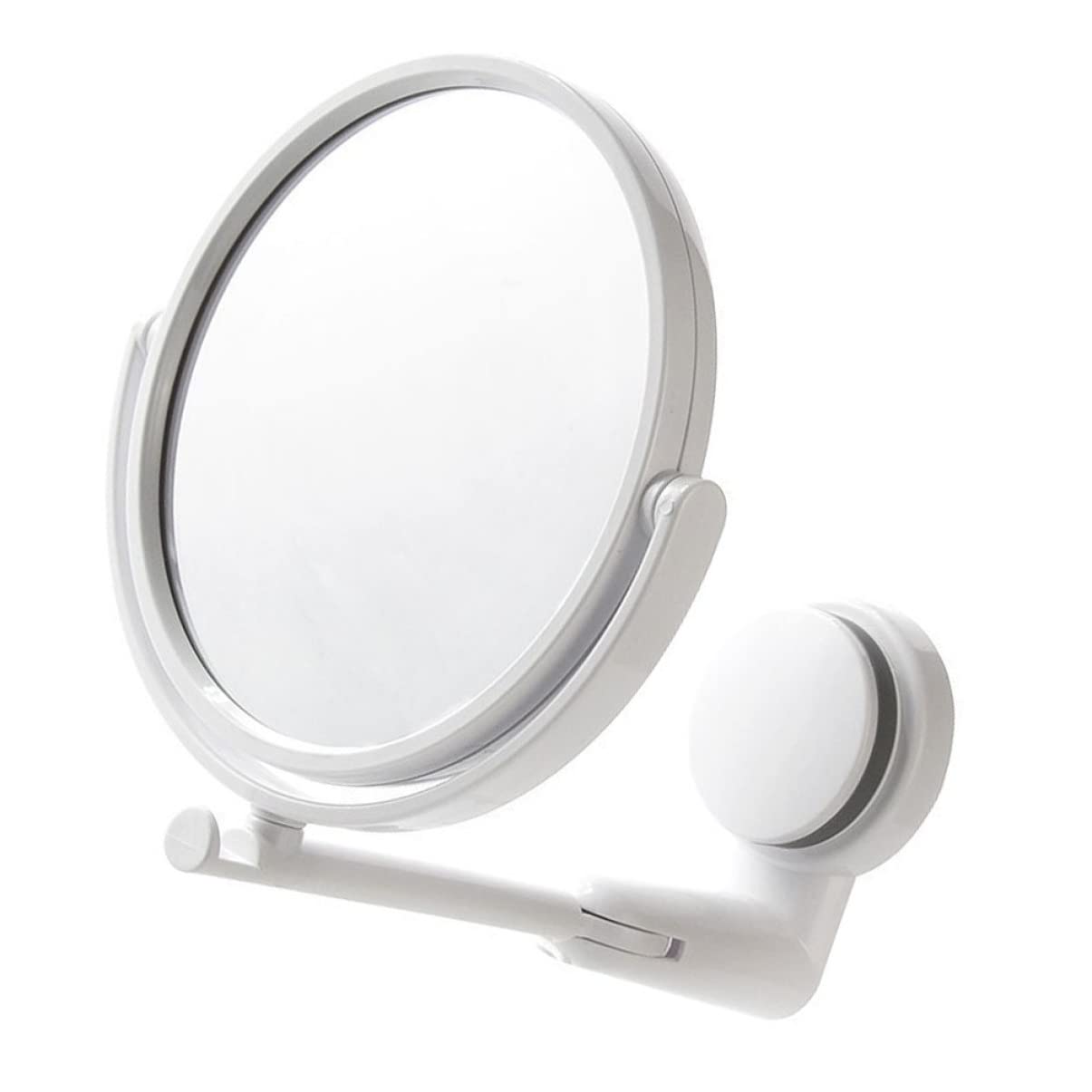 Miroir de maquillage mural à ventouse pliable et réglable en ABS