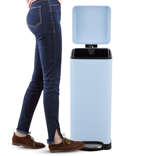 Image of happimess Betty 8 Gal Step Trash Can Soft-Close Lid, Tide Pool Blue