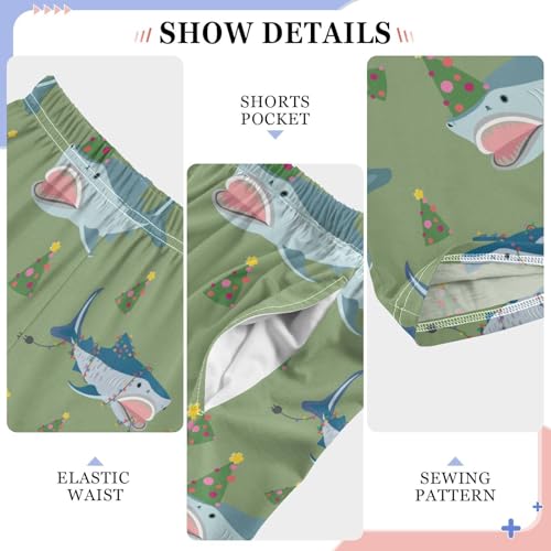 Happy Birthday Shark Boys Long Pants Soft Trousers Elastic Waist Kids Lounge Bottoms with Pockets S-XL4