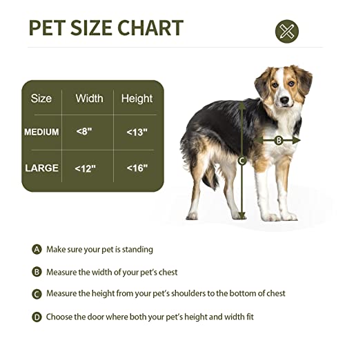 Pataplus Dog Door For Wall, Telescopic Tunnel, Aluminum Frame, 3-Levels Adjustable Double Wind Deflectors And Magnetic Flaps Heavy Duty Pet Door,Energy Efficient,Easy To Install,Silver,Medium #TOP6