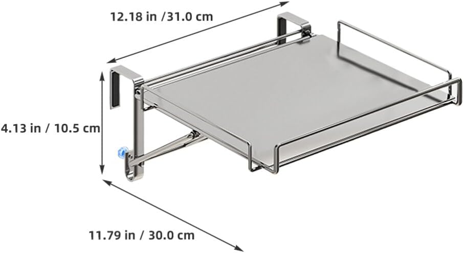 VOSAREA Cabinet Door Organizer Foldable Shelf for Kitchen Spice Storage Easy to Install over The Cabinet Hanging Shelf for Efficient Space Saving and Daily Use Essentials