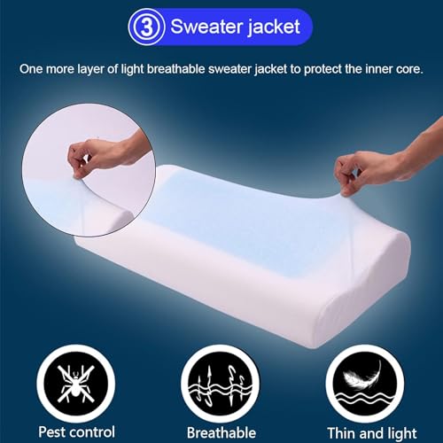 Image of Orthopedic Cervical Pillow for Neck and Shoulder Pain Relief Ergonomic Memory Foam Pillows for Sleeping Ideal for Chronic Neck Pain & Spinal Alignment Spondylitis & Contour Pillow (Design 5)