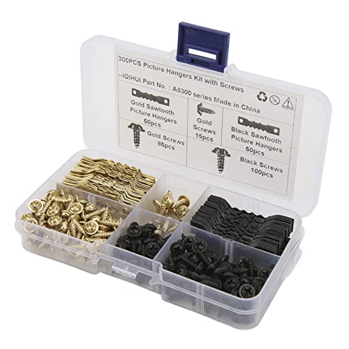 Image of Sawtooth Picture Hanging Kit , with Double Hole Hangers for Photo Frames and RVs , Includes Hooks and Hardware