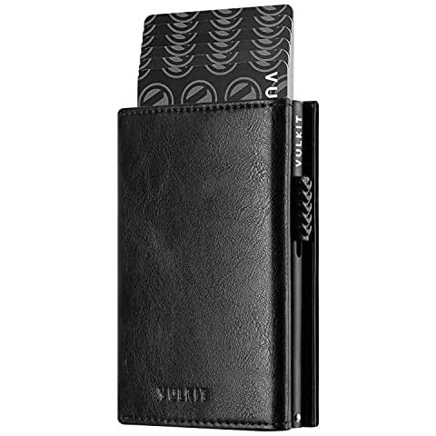 VULKIT Tarjetero con Bloqueo RFID y Billetera emergente Cover