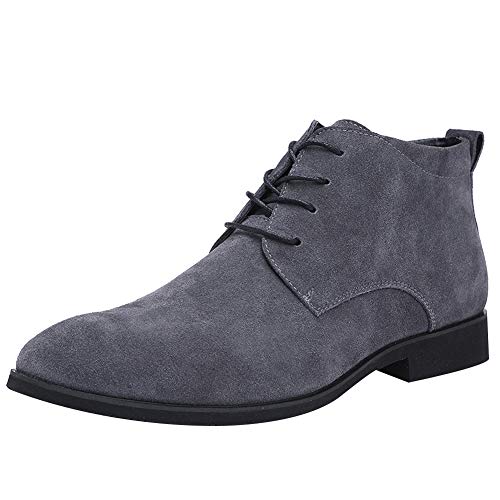 Image of rismart Men's Suede Chukka Boots Plain Toe Lace Up Oxfords Business Casual Shoes