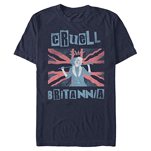 Disney Camiseta de Manga Corta Dnca Cruell Britannia Organic, Azul Marino, XXL Unisex Adulto
