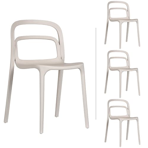 Mundo In Set 4 Sillas Minimalista Asti, Silla Exterior Tipo...