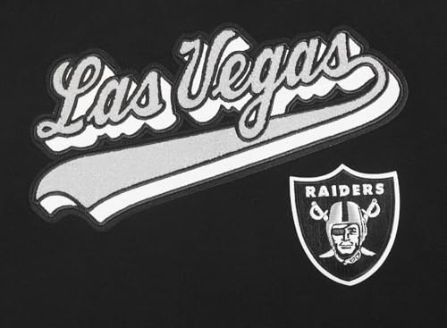 Pro Standard Womens NFL Las Vegas Raiders Script Tail Cropped Pullover Hoodie Black/Gray S - Image 6