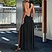 Sexy Black Backless Dress for Women Deep V Halter Maxi Dresses with High Slit Formal Long Dress Cocktail Wedding Guest Club Party