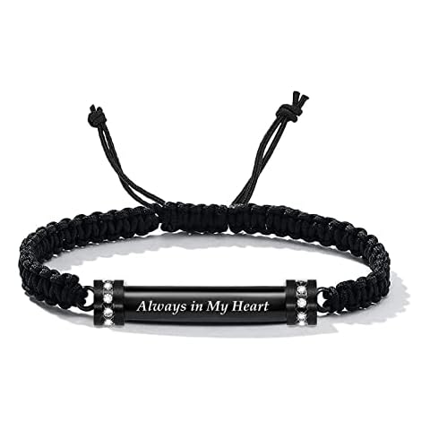 shajwo Cremation Jewelry Heart Urn Bracelet for Ashes for Women Men Memorial Keepsake Braid Adjustable Rope Bracelet, Metal, stainless steel,, 2-Gold,SH-F0026-G Cover