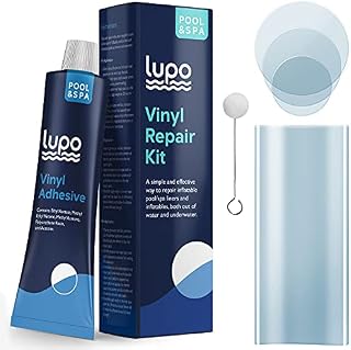 Lupo 60ml Vinyl Repair Kit for Hot Tubs, Inflatable Spas and Above Ground Swimming Pools & Inflatables (Repair Patches, Glue and Application Tool)