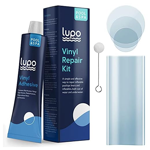 Lupo Vinyl Reparationssats för bubbelpooler, uppblåsbara spabad och uppblåsbara pooler (reparationslappar, lim och verktyg för applicering)