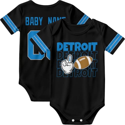 Image of KREDE Baby Clothes Custom Name Bodysuit for Baby Boy Gifts | Short Sleeves Bodysuit with Custom Number Name