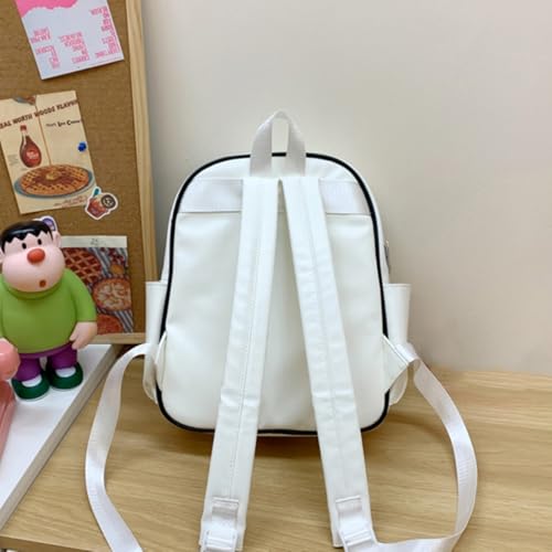 Ita Bag for Girls Pin Display Backpack with Double Clear PVC Windows Kawaii Cosplay Backpack for Teens(Only Bag) (White)4