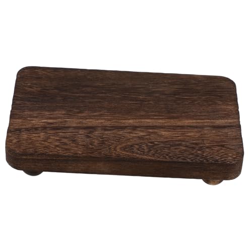 Hemobllo Expositor Con Base De Madera Maciza Bandeja De Baño Bandeja Organizadora De Perfumes Bandeja De Cocina Para Mostrador Puesto De Jabón Organizador De Mostrador Jabonera De Baño Café
