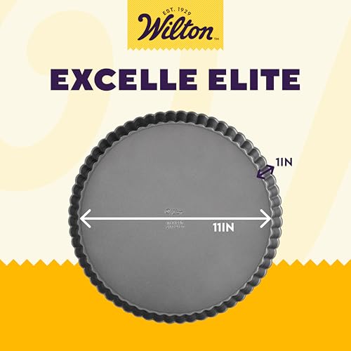 Wilton Excelle Elite 11-Inch Non-Stick Tart and Quiche Pan with Removable Bottom, Multicolor